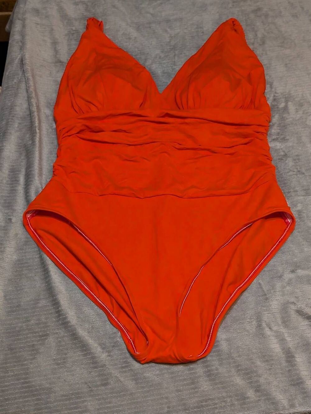 NWT A.n.a size 16 Red V Neck Ruched Side One Piece Swimsuit